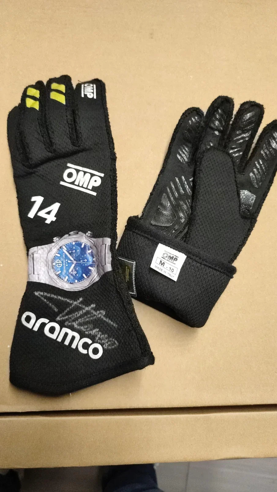 2024 Fernando Alonso Aston Martin F1 Race Gloves - Dubai Racewears
