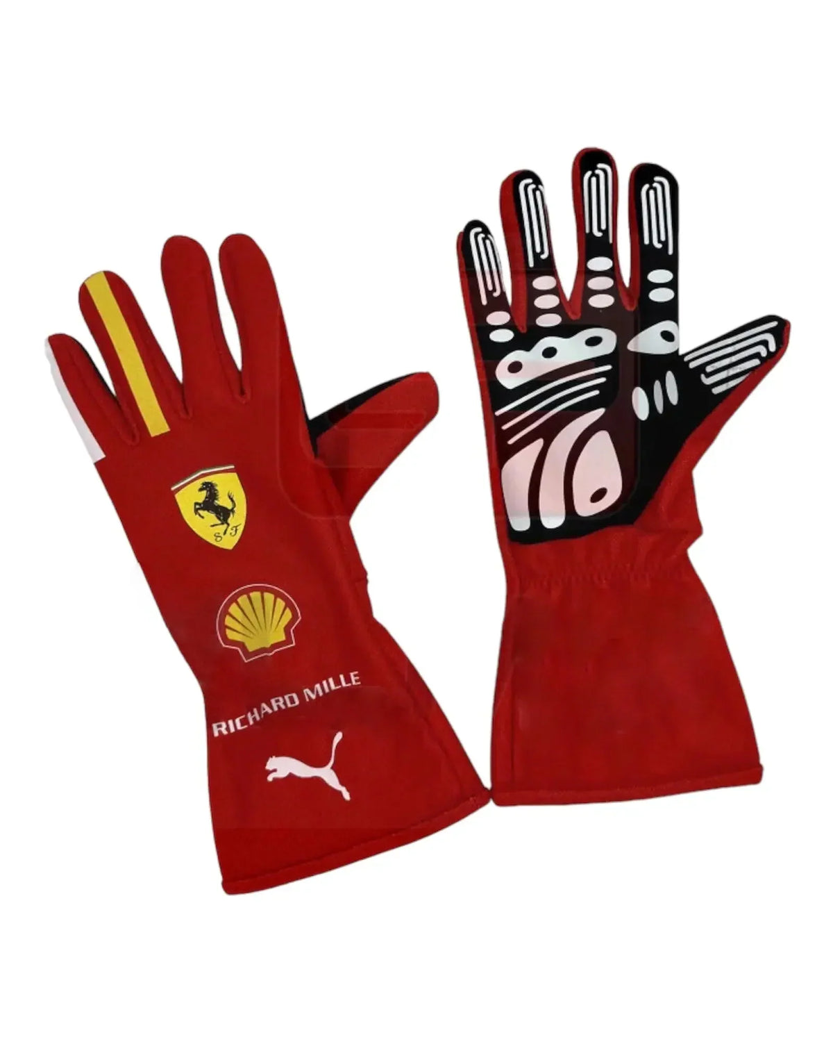 Ferrari Racing Gloves-2024 Charles Leclerc Official Gloves - Dubai Racewears