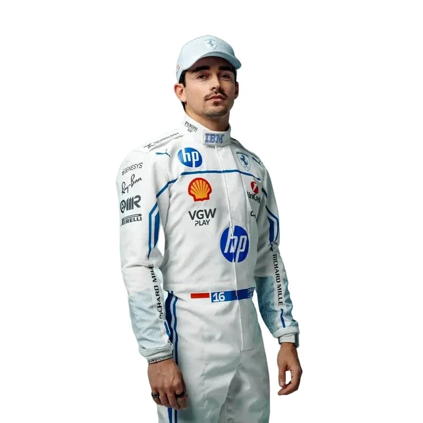 2025 Charles Leclerc Scuderia Ferrari Hp Monaco GP Race Suit - Dubai Racewears