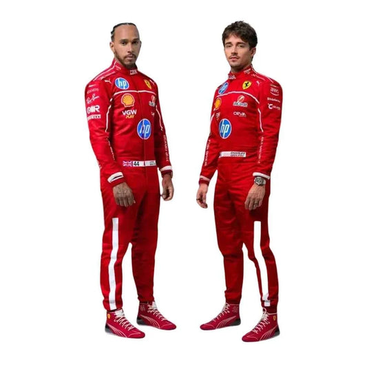 2025 F1 Racing Costume Worn by Charles Leclerc & Lewis Hamilton Ferrari | Dubai Racegear
