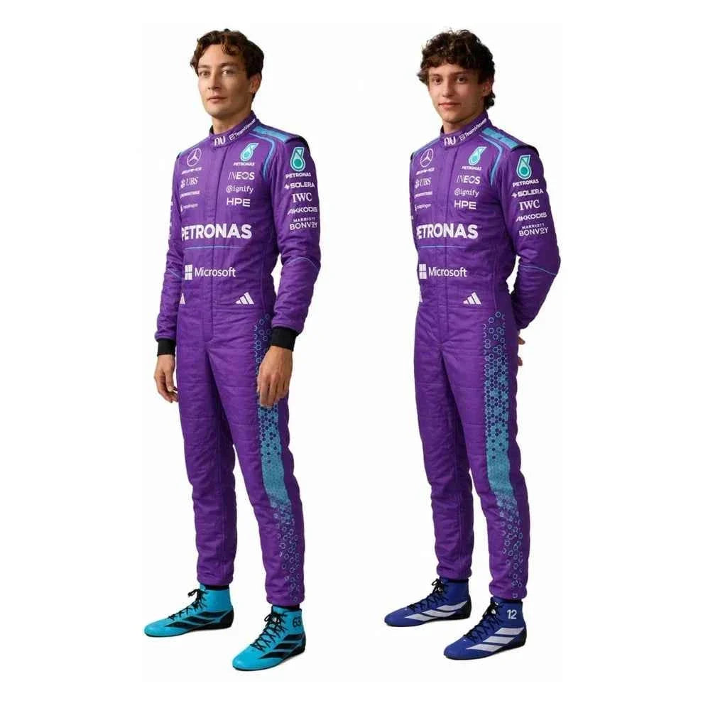 2026 F1 Racing Costume Worn by George Russell & Andrea Kimi Antonelli – Miami GP Mercedes | Dubai Racegear