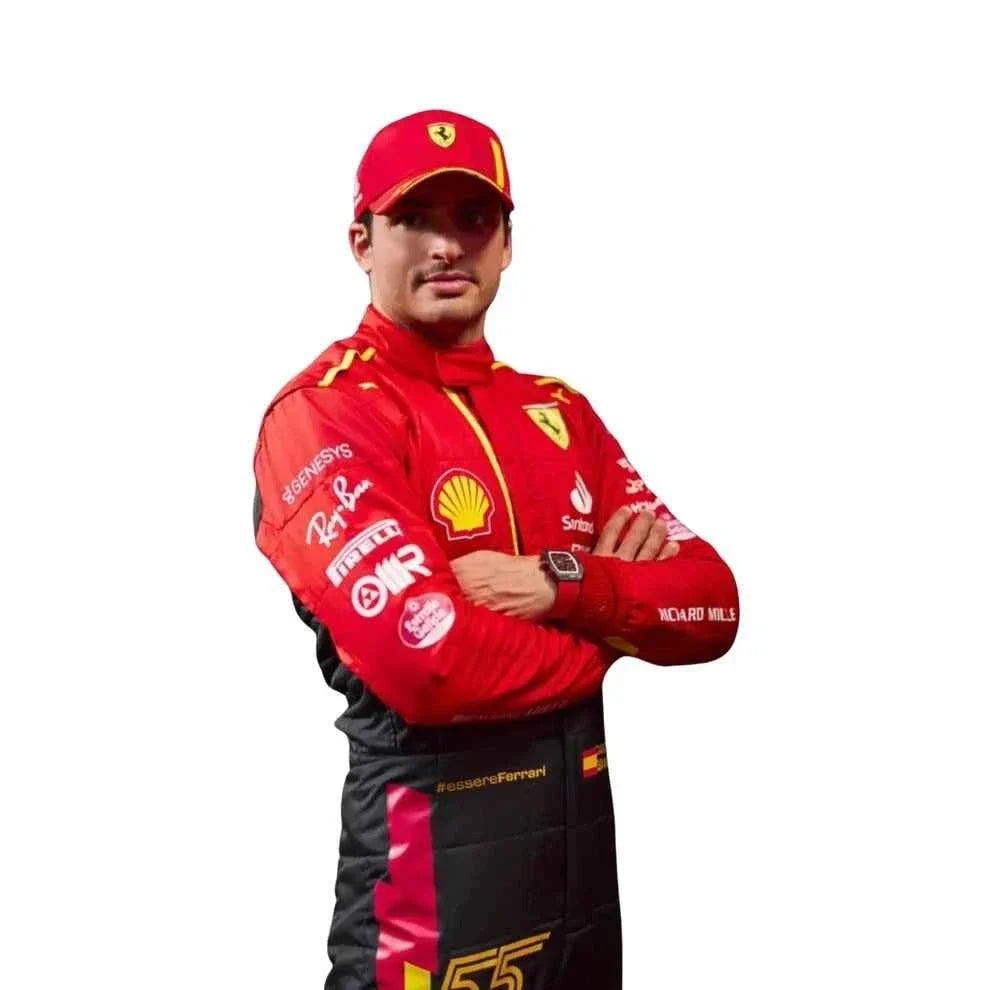 Carlos Sainz Jr. 2023 Spain Grand Prix Ferrari F1 Racing Suit | Dubai Racegear