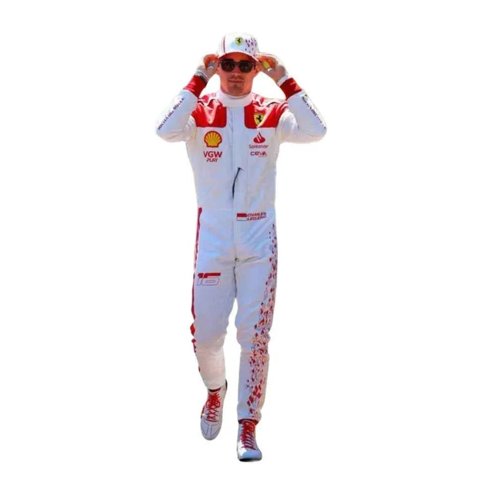 Charles Leclerc 2023 Monaco GP Ferrari F1 Racing Suit | Dubai Racegeargear