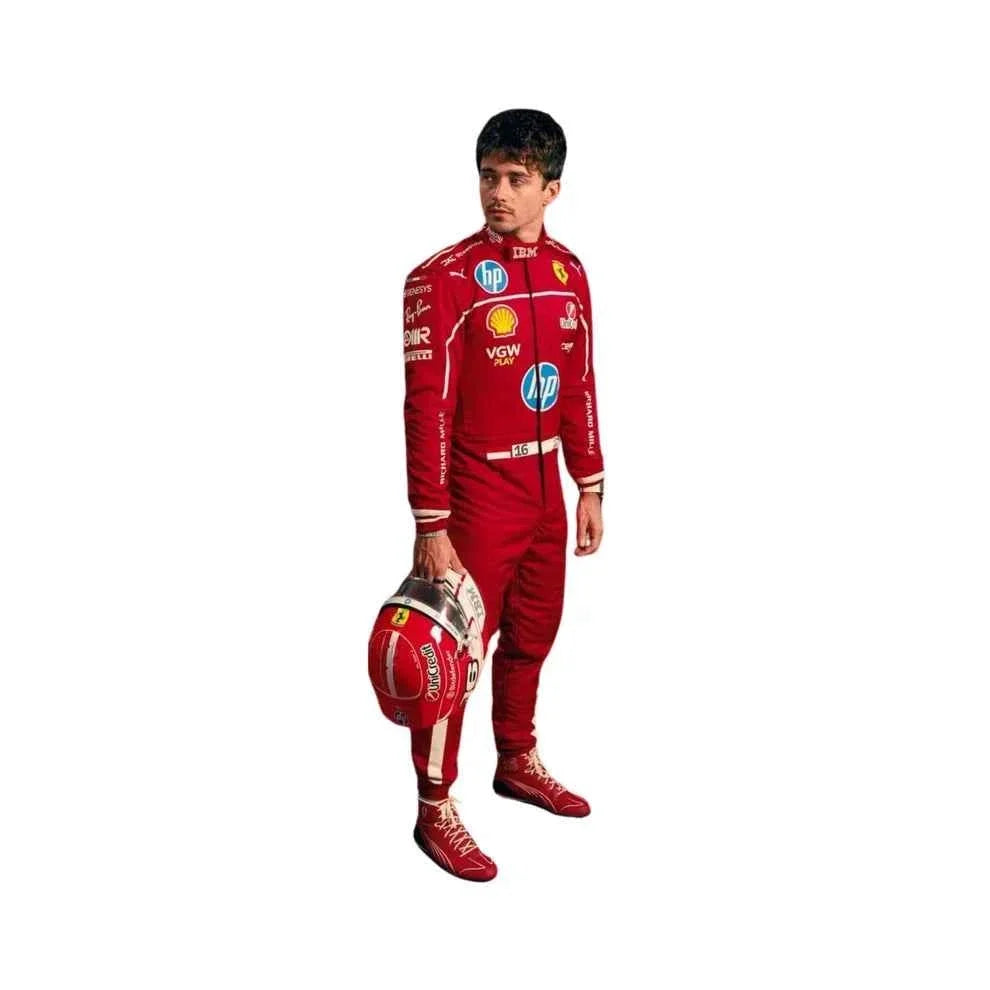 2025 F1 Racing Costume Worn by Charles Leclerc & Lewis Hamilton Ferrari | Dubai Racegear