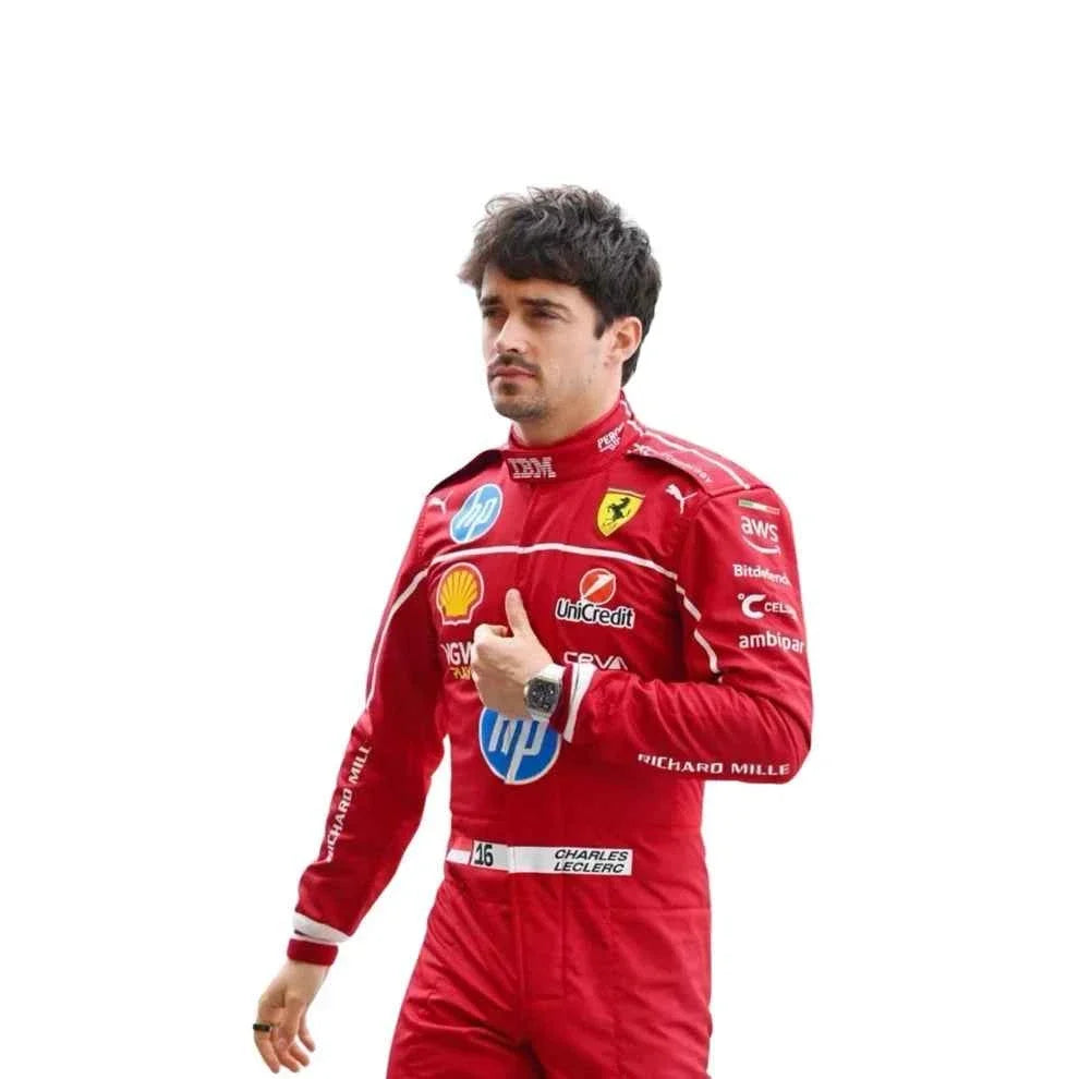 2025 F1 Racing Costume Worn by Charles Leclerc & Lewis Hamilton Ferrari | Dubai Racegear