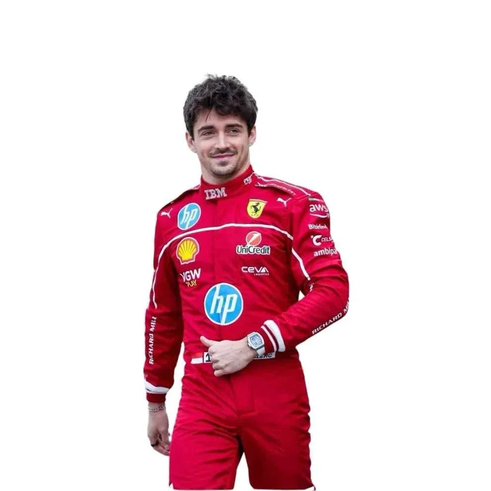 2025 F1 Racing Costume Worn by Charles Leclerc & Lewis Hamilton Ferrari | Dubai Racegear