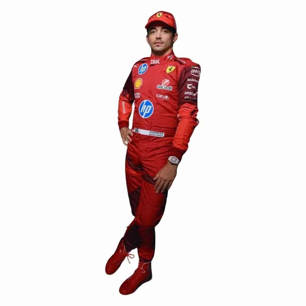 2025 F1 Racing Costume Worn by Charles Leclerc & Lewis Hamilton – Las Vegas GP | Dubai Racegear