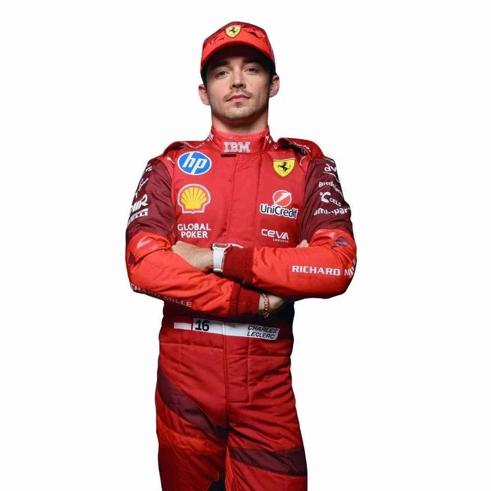 2025 F1 Racing Costume Worn by Charles Leclerc & Lewis Hamilton – Las Vegas GP | Dubai Racegear
