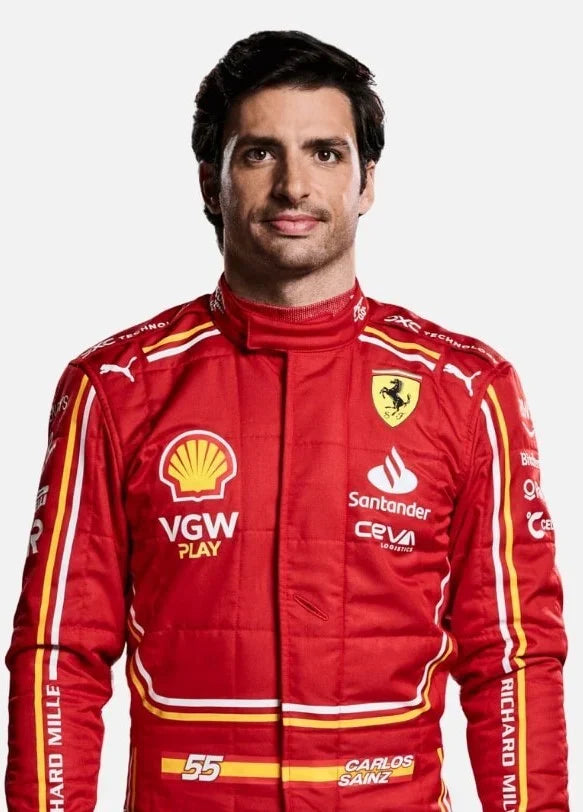 Carlos Sainz 2024 Ferrari F1 Inspired Race Suit | Dubai Racegear - Dubai Racewears