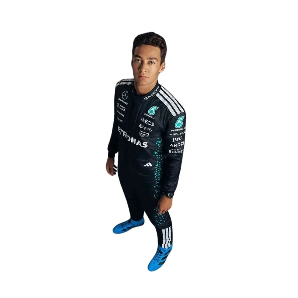 2025 George Russell F1 Mercedes Race Suit - Dubai Racewears