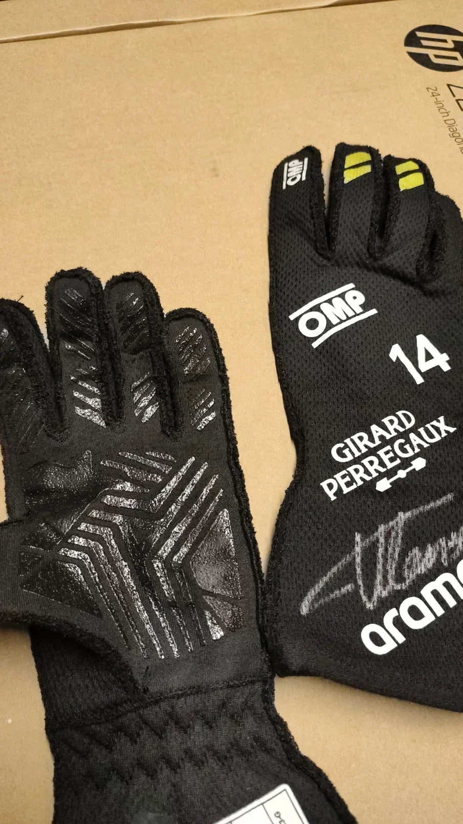 2024 Fernando Alonso Aston Martin F1 Race Gloves - Dubai Racewears