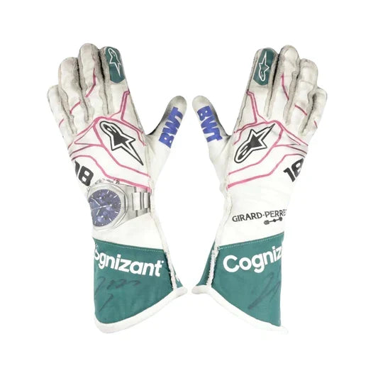 2021 Lance Stroll Aston Martin F1 Race Gloves - Dubai Racewears