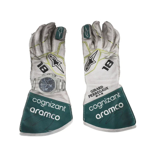 2022 Lance Stroll Aston Martin Race F1 Gloves - Dubai Racewears