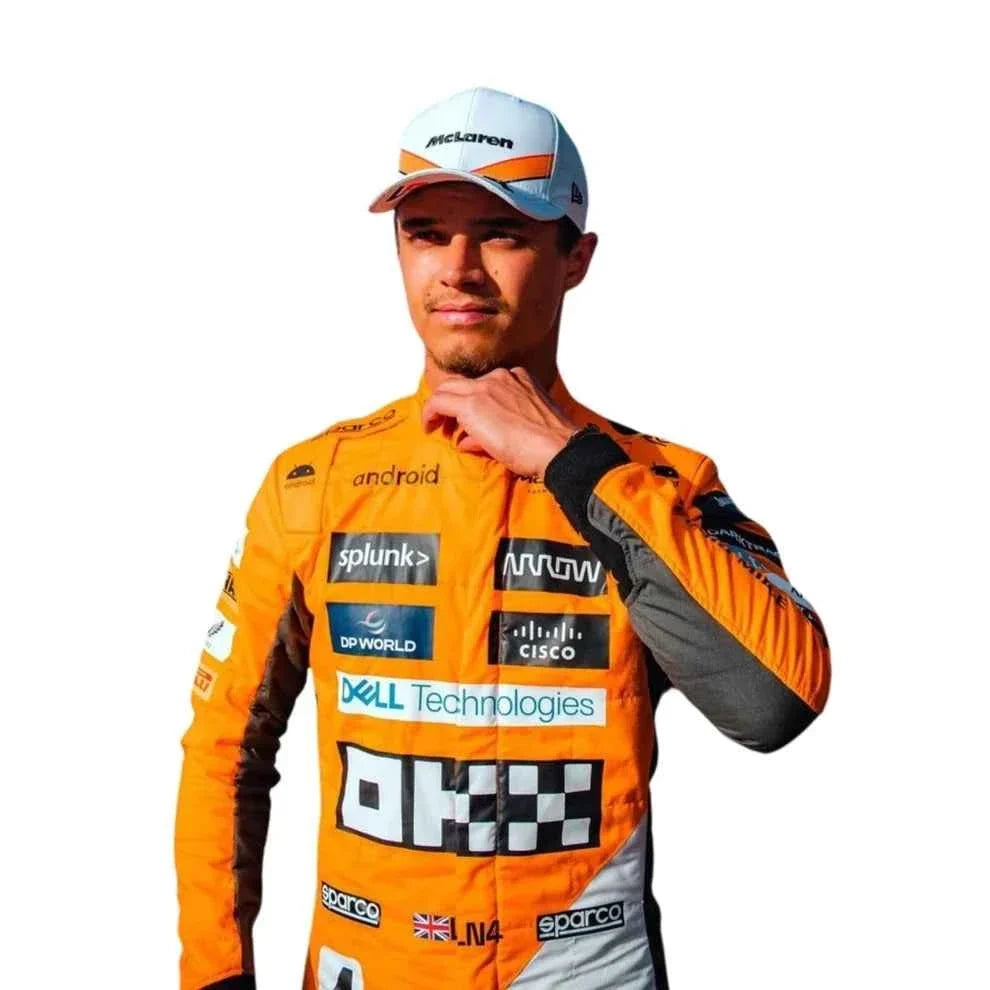 Lando Norris 2023 'Triple Crown' Spanish GP McLaren F1 Racing Suit | Dubai Racegear