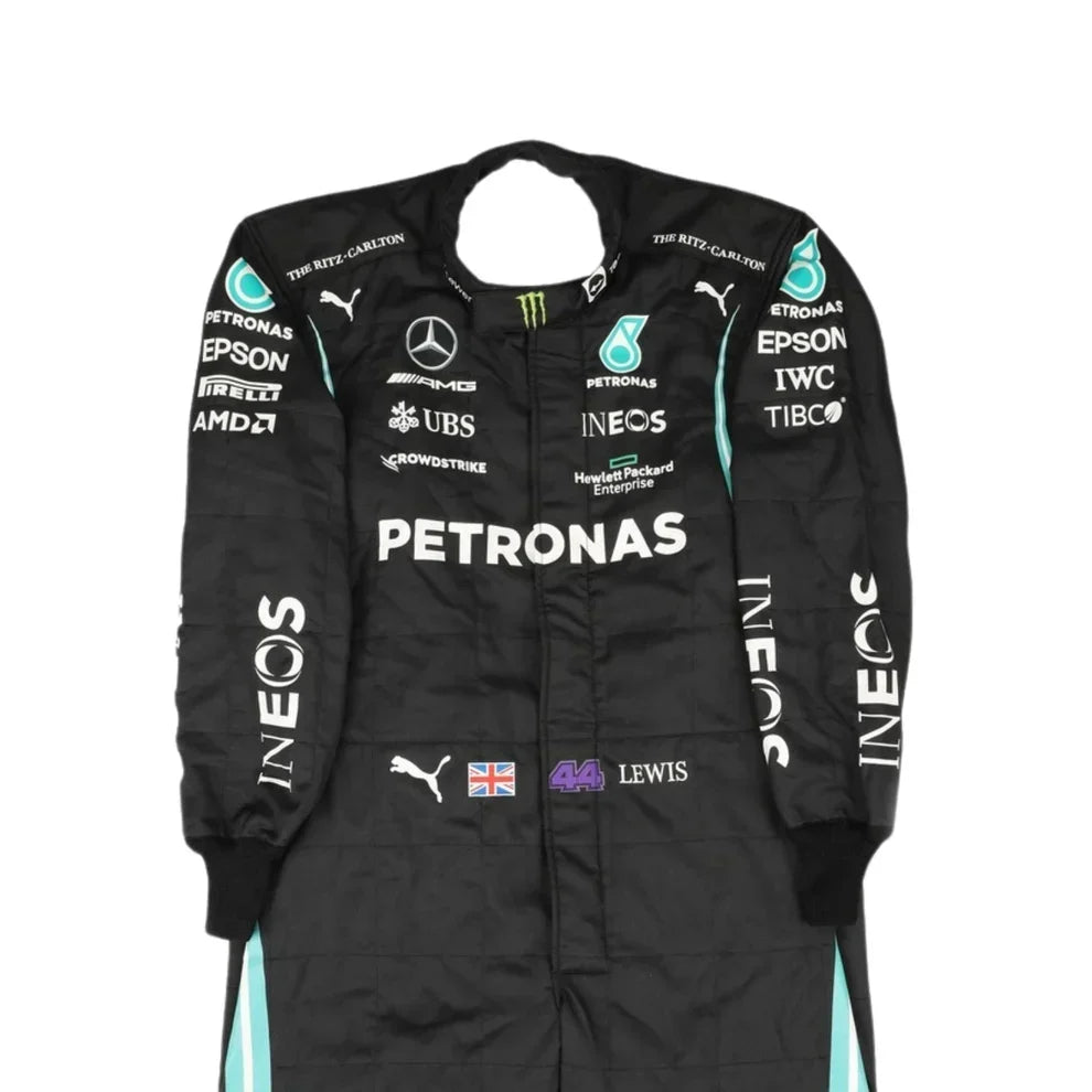 2021 Lewis Hamilton Mercedes F1 Race Suit - Dubai Racewears