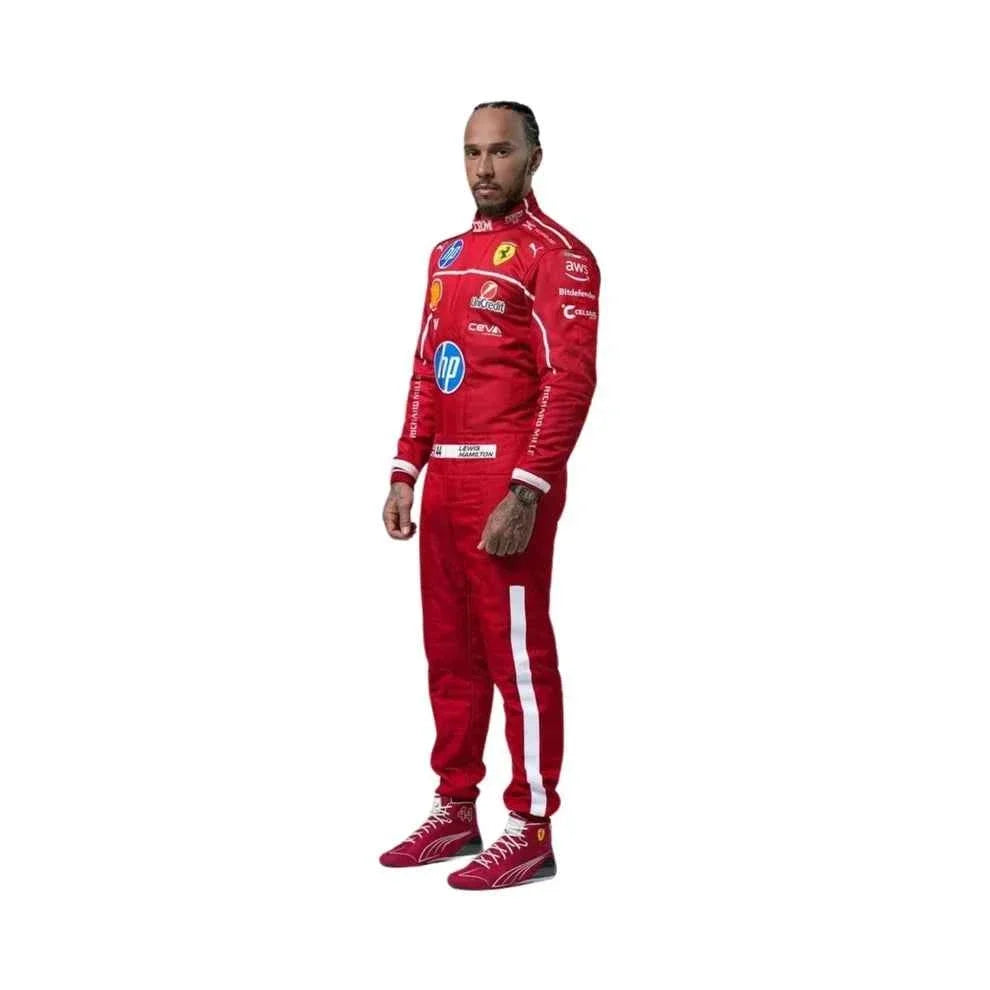 2025 F1 Racing Costume Worn by Charles Leclerc & Lewis Hamilton Ferrari | Dubai Racegear