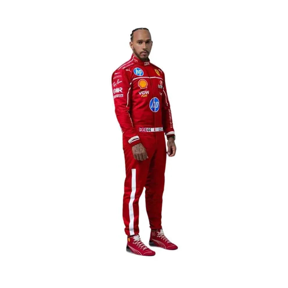 2025 F1 Racing Costume Worn by Charles Leclerc & Lewis Hamilton Ferrari | Dubai Racegear