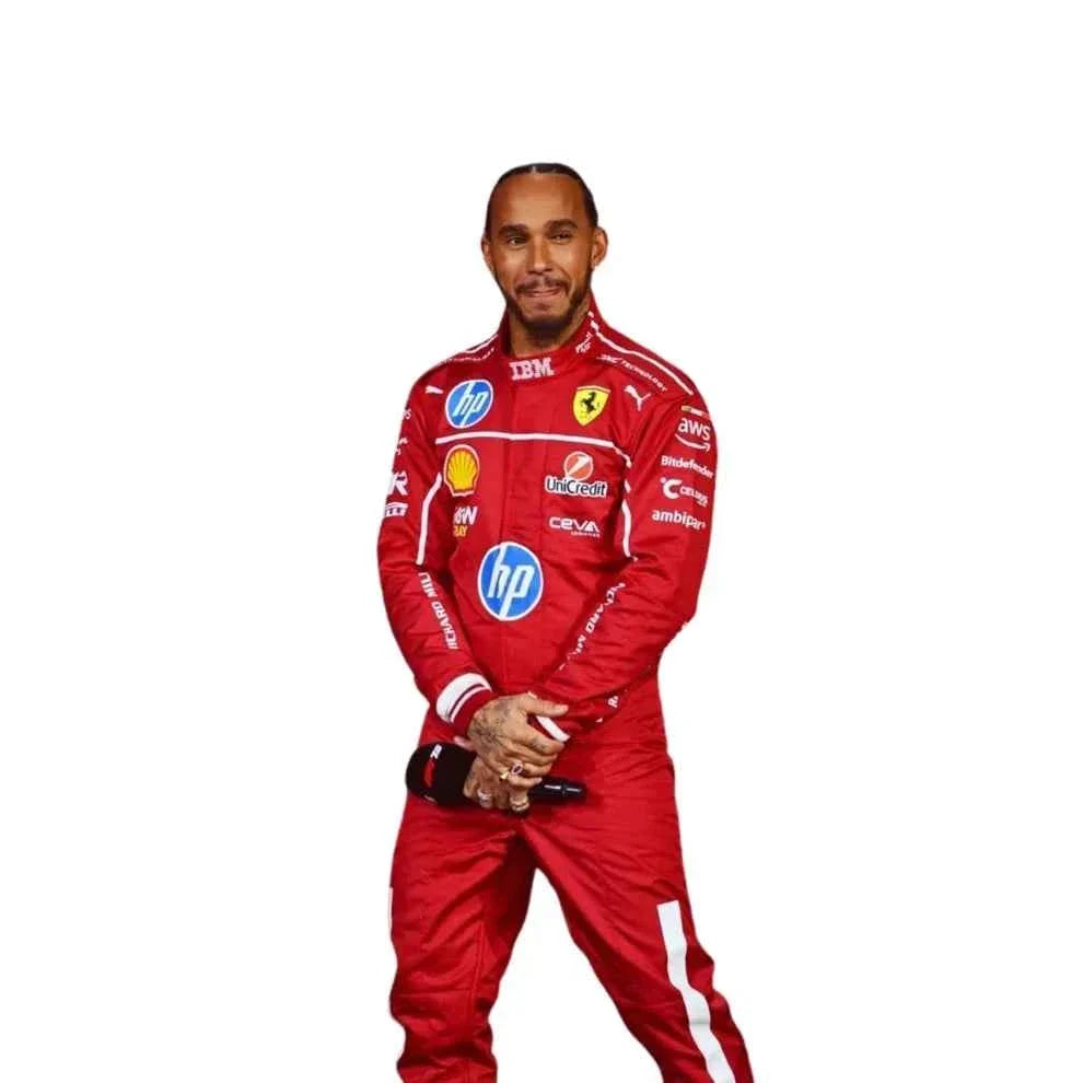 2025 F1 Racing Costume Worn by Charles Leclerc & Lewis Hamilton Ferrari | Dubai Racegear