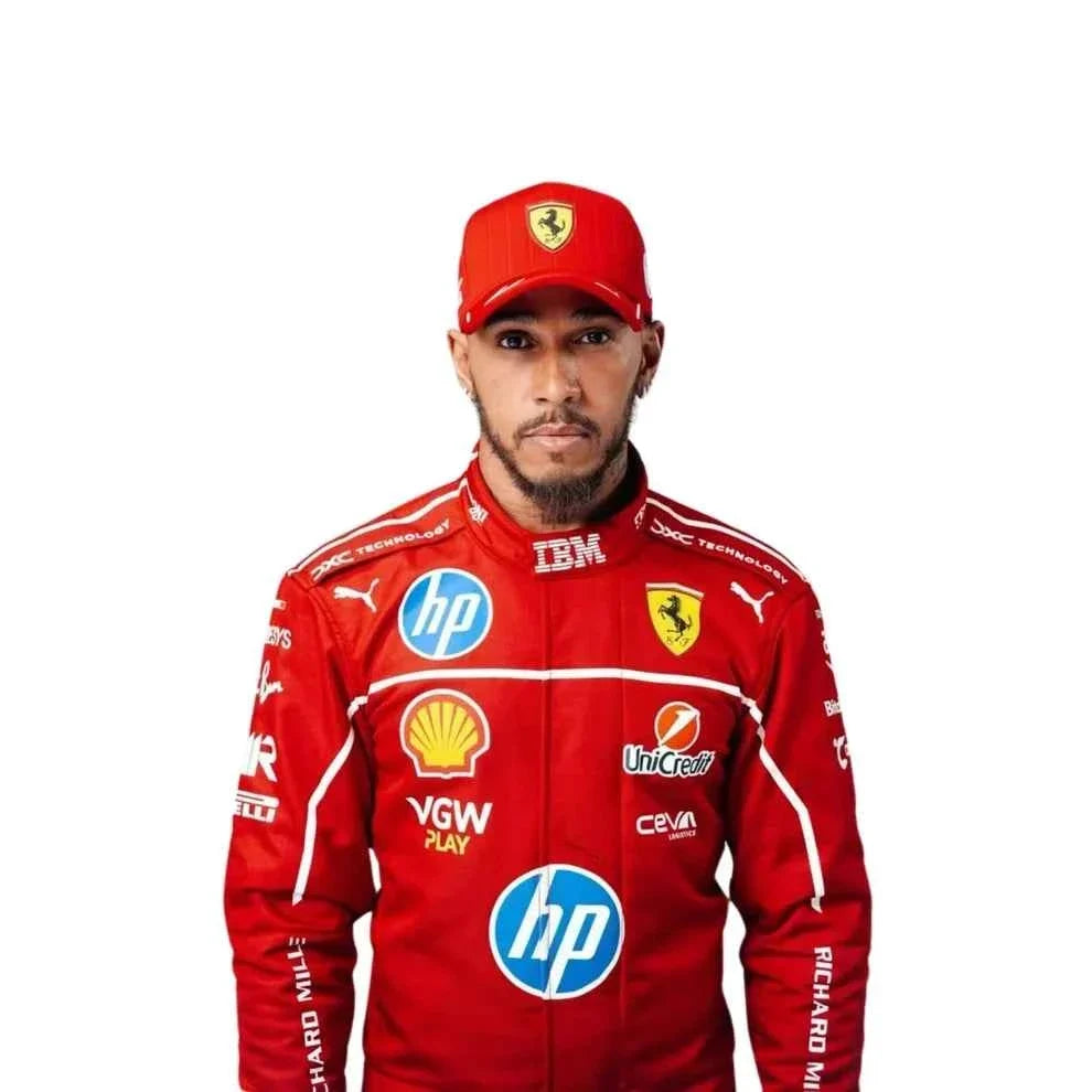 2025 F1 Racing Costume Worn by Charles Leclerc & Lewis Hamilton Ferrari | Dubai Racegear