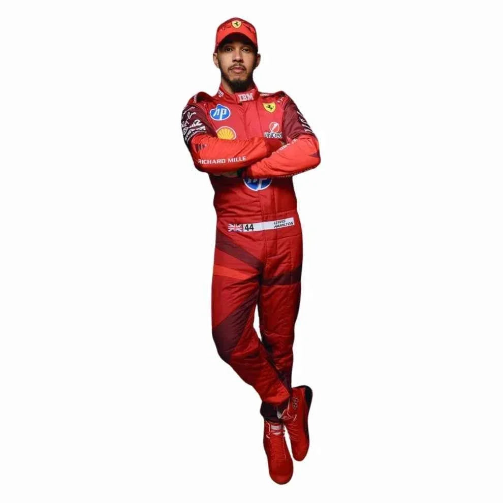 2025 F1 Racing Costume Worn by Charles Leclerc & Lewis Hamilton – Las Vegas GP | Dubai Racegear