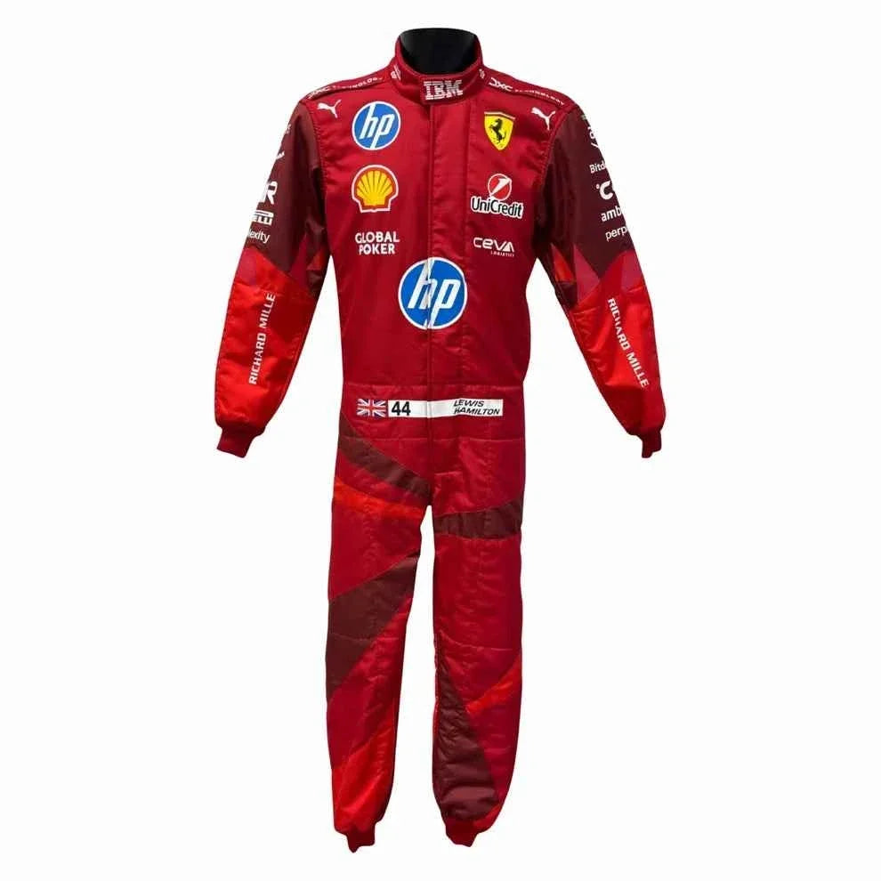 2025 F1 Racing Costume Worn by Charles Leclerc & Lewis Hamilton – Las Vegas GP | Dubai Racegear