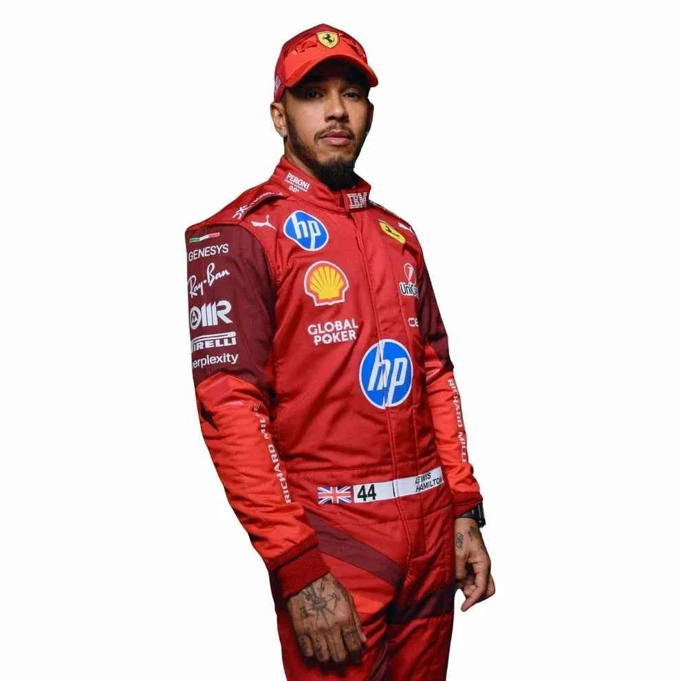 2025 F1 Racing Costume Worn by Charles Leclerc & Lewis Hamilton – Las Vegas GP | Dubai Racegear
