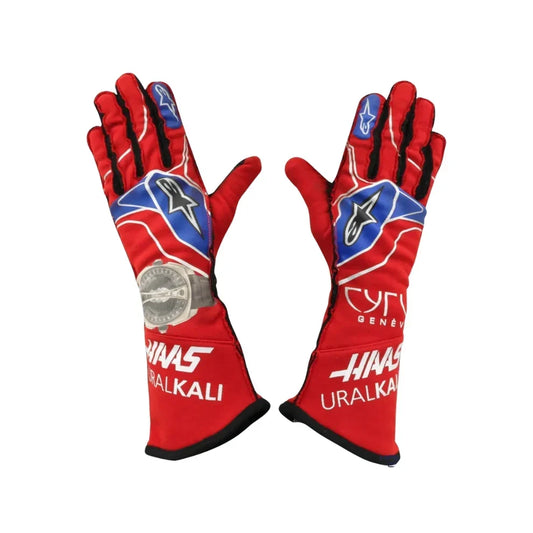 2021 Nikita Mazepin Mexico GP Haas F1 Race Gloves - Dubai Racewears