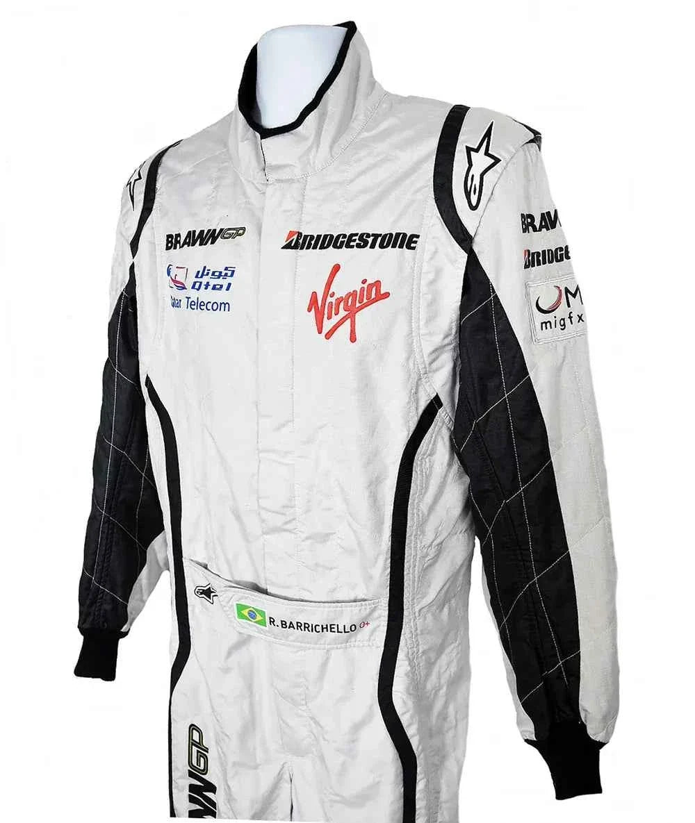 2009 Rubens Barrichello Race Used Brawn Abu Dhabi Grand Prix F1 Suit
