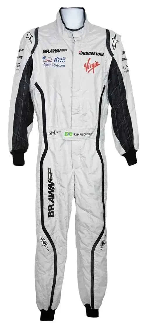 2009 Rubens Barrichello Race Used Brawn Abu Dhabi Grand Prix F1 Suit