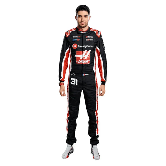 Esteban Ocon 2025 Haas F1 Inspired Race Suit | Dubai Racegear - Dubai Racewears