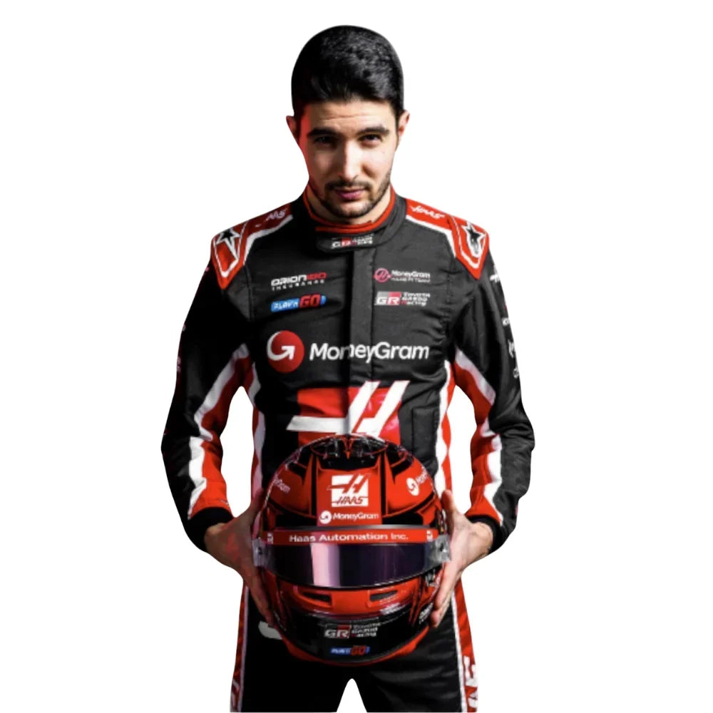 Esteban Ocon 2025 Haas F1 Inspired Race Suit | Dubai Racegear - Dubai Racewears