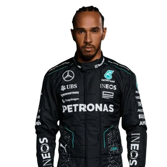 2024 Lewis Hamilton Mercedes AMG F1 Race Suit - Dubai Racewears