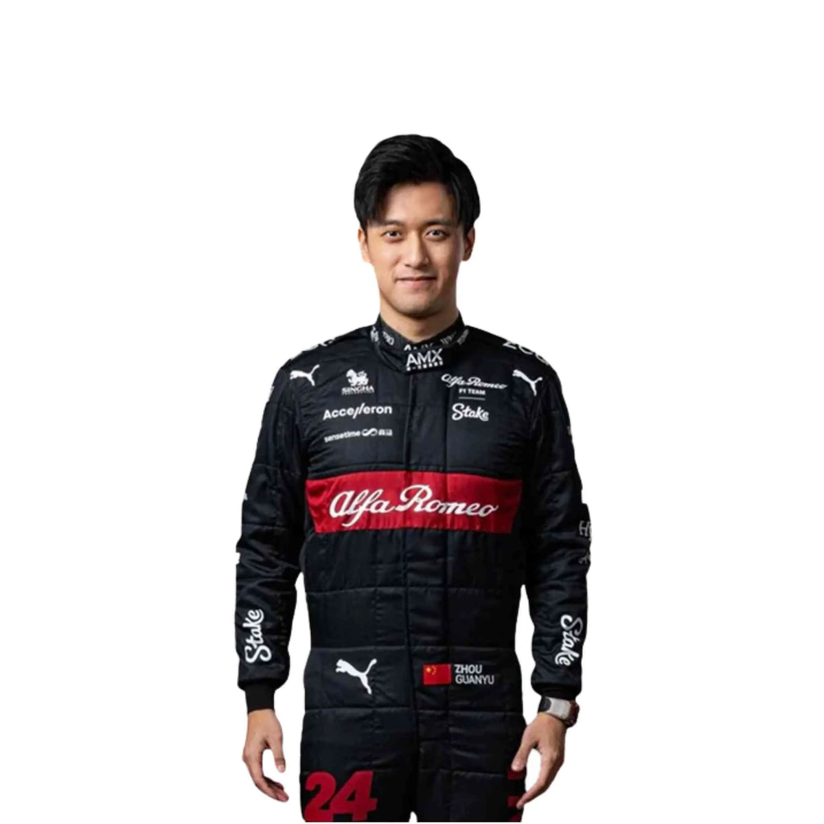 2023 Zhou Guanyu Alfa Romeo F1 Race Suit - Dubai Racewears