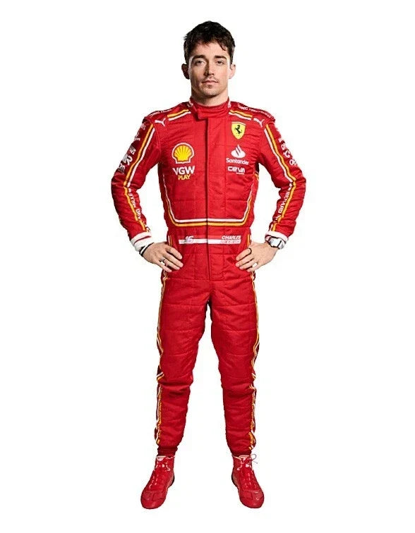 2024 charles leclerc Ferrari F1 Suit - Dubai Racewears